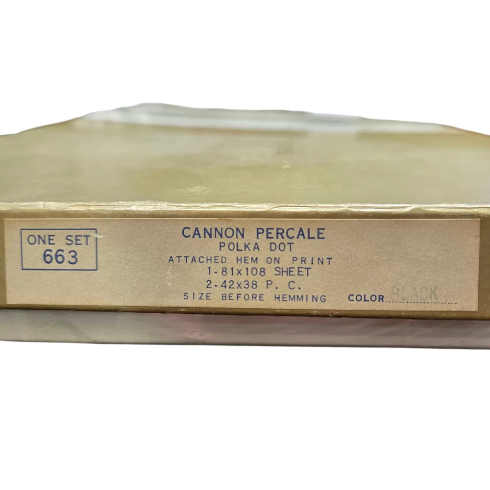 Vintage Cannon Percale Sheet Gift Set Sheets & Pillow Cases Polka-Dot Full #663